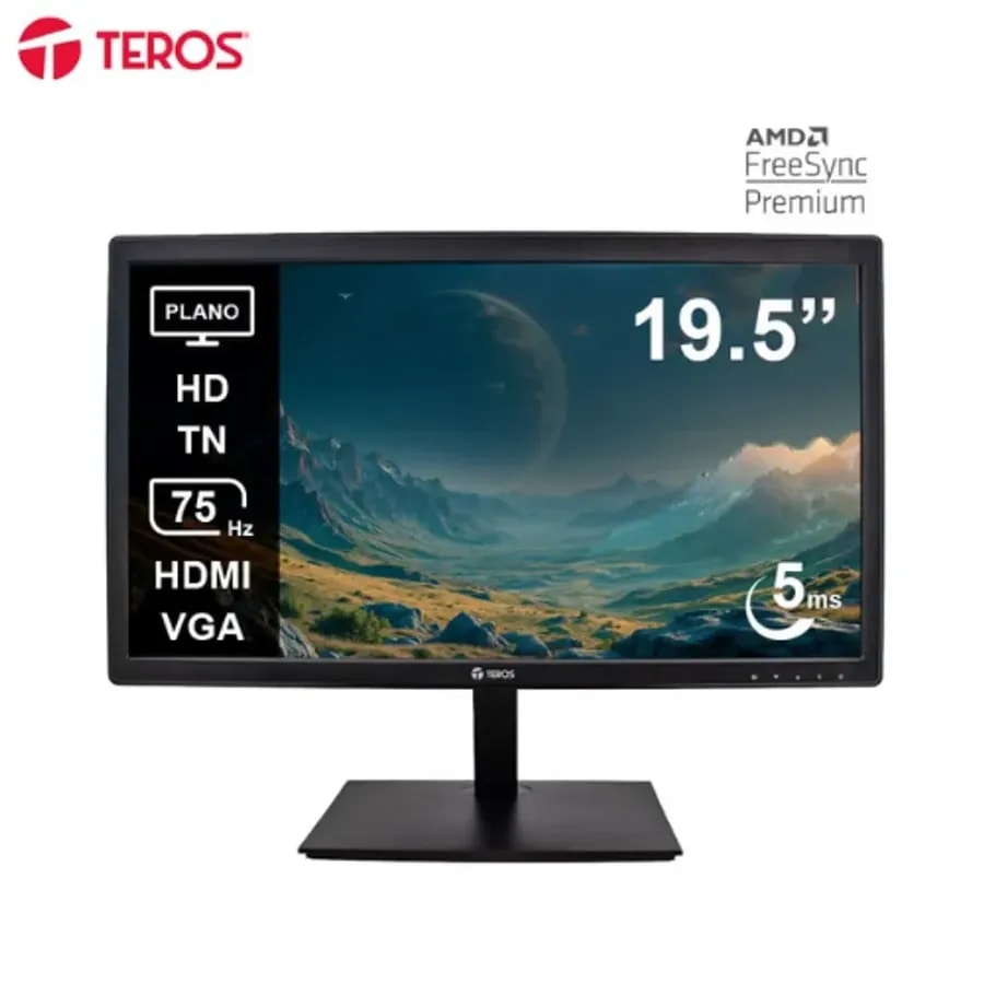 Monitor teros TE-1915S 19.5 pulgadas / 1600X900 / 5MS / 220 nits / HDMI VGA / parlantes