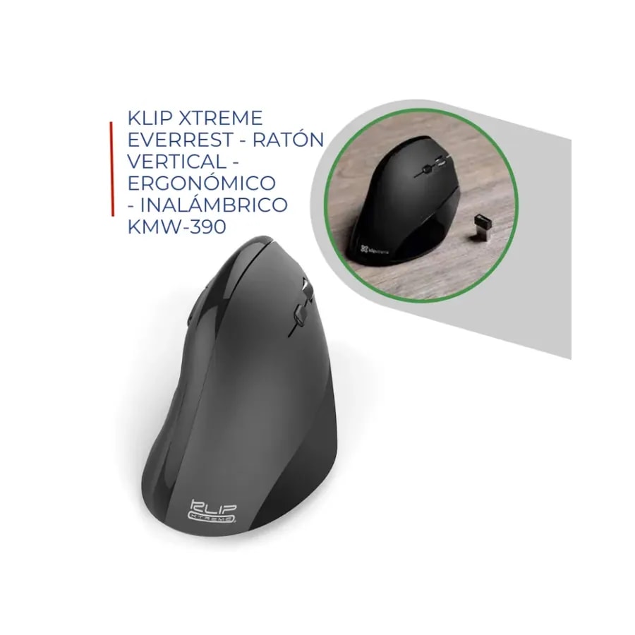 Kx KMW390 wireles vertical mause 2.4 ghz black