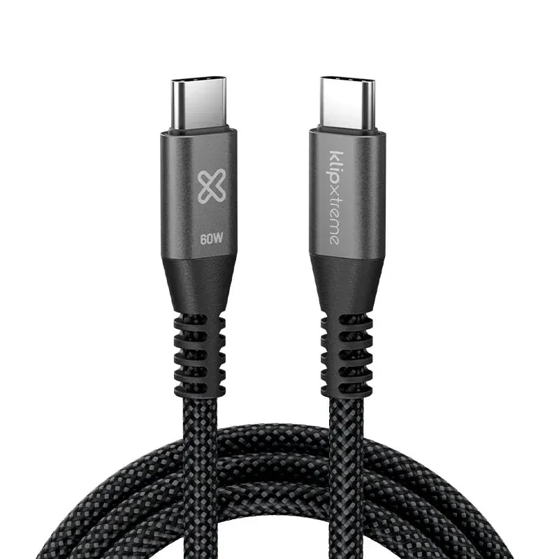Cable klip xtreme usb-c macho A usb-c macho 6 pies (1.8M) carga rapida 60W 480 mbps