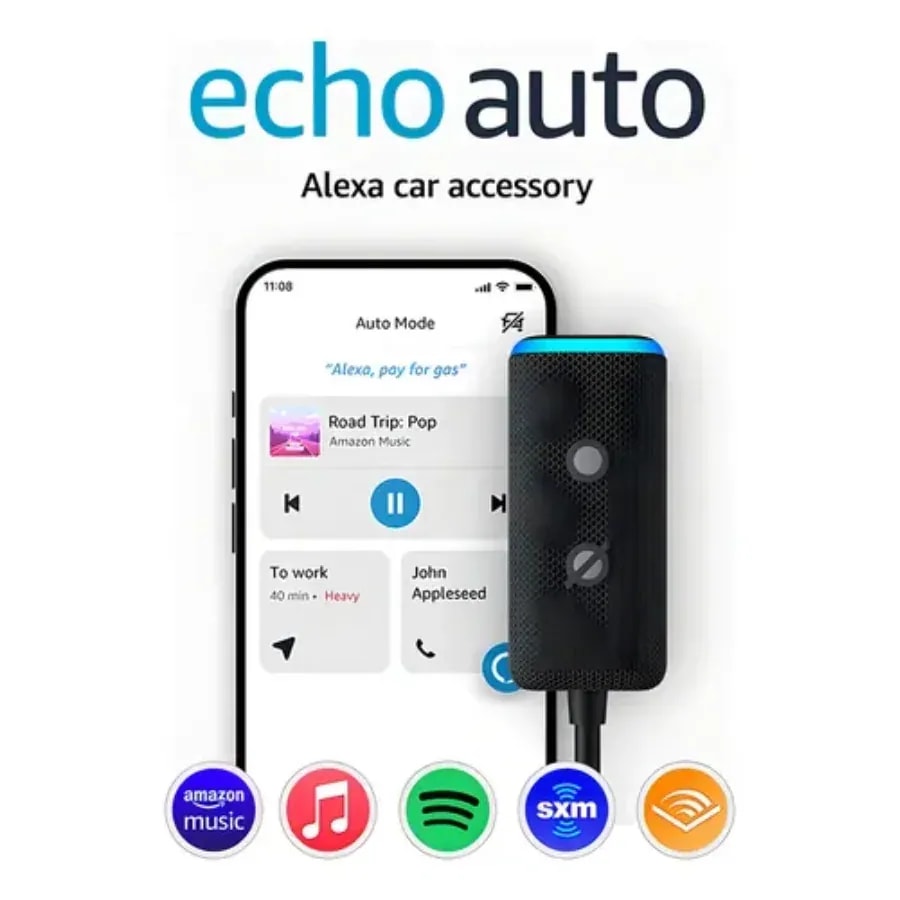 Parlante amazon/echo auto negro /alexa /acc. manos libres /840268956189