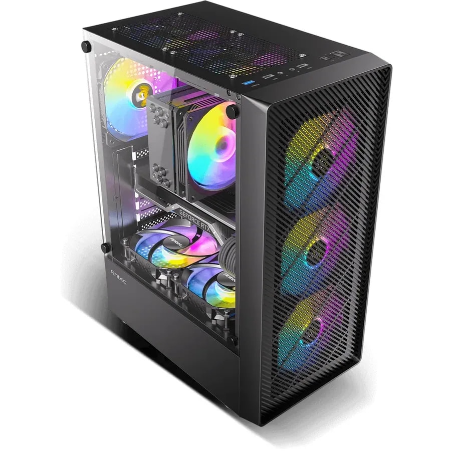 Case antec/ax26 rgb elite mid tower 3X120 rgb front 1X120 rgb rear