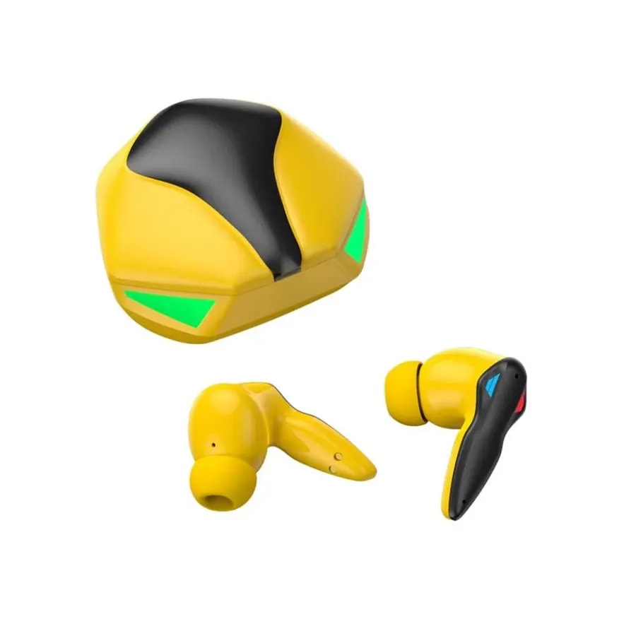 Audífonos mecha caja amarilla bluetooh