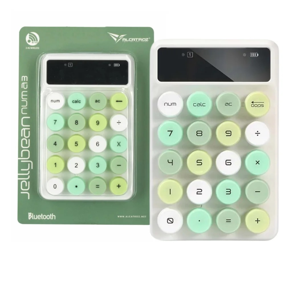 TECLADO NUMERICO ALCATROZ JELLYBEAN Num A3 Crayon Green INALAMBRICO BT + WIRELESS RECARGABLE