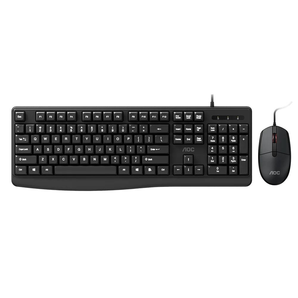 COMBO MOUSE Y TECLADO ALAMBRICO AOC KM170B 97 IMP Teclado de Oficina con Cable Longitud del cable:
