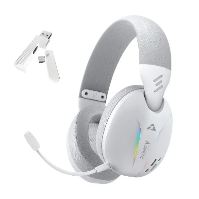 AUDIFONO ARMAGGEDDON COSMIC V WHITE ULTRACLEAR BT V5 4 MIC IN 40mm CARGA TIPO C BATERIA LITIO 16H