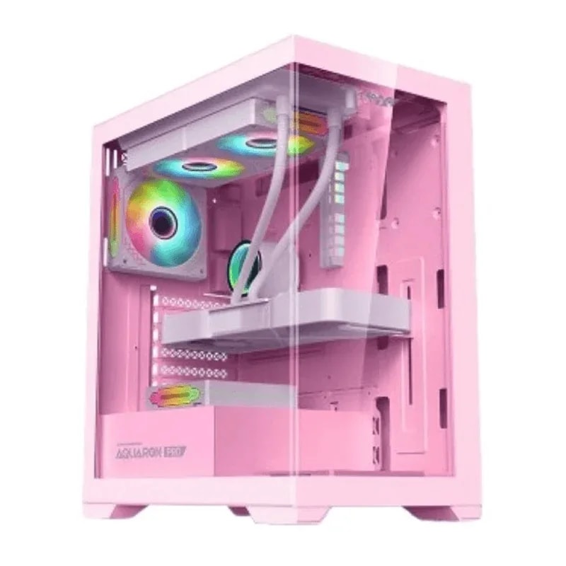 PC CHASIS ARMAGGEDDON Aquaron Duplex Pro PINK INCLUYE 3 FAN ARMAGGEDDON TX iCORE 12 ARGB Black Y 1