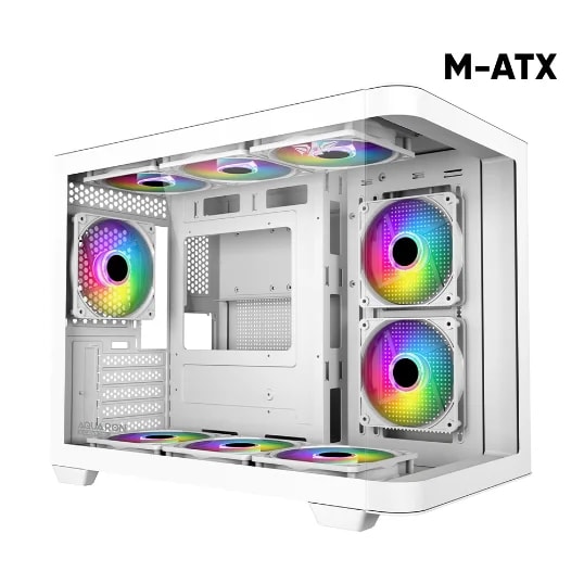 PC CHASIS ARMAGGEDDON AQUARON X-CURVE 285 Black / CURVED TEMPERED GLASS / SOPORTA GPU DE 445MM /