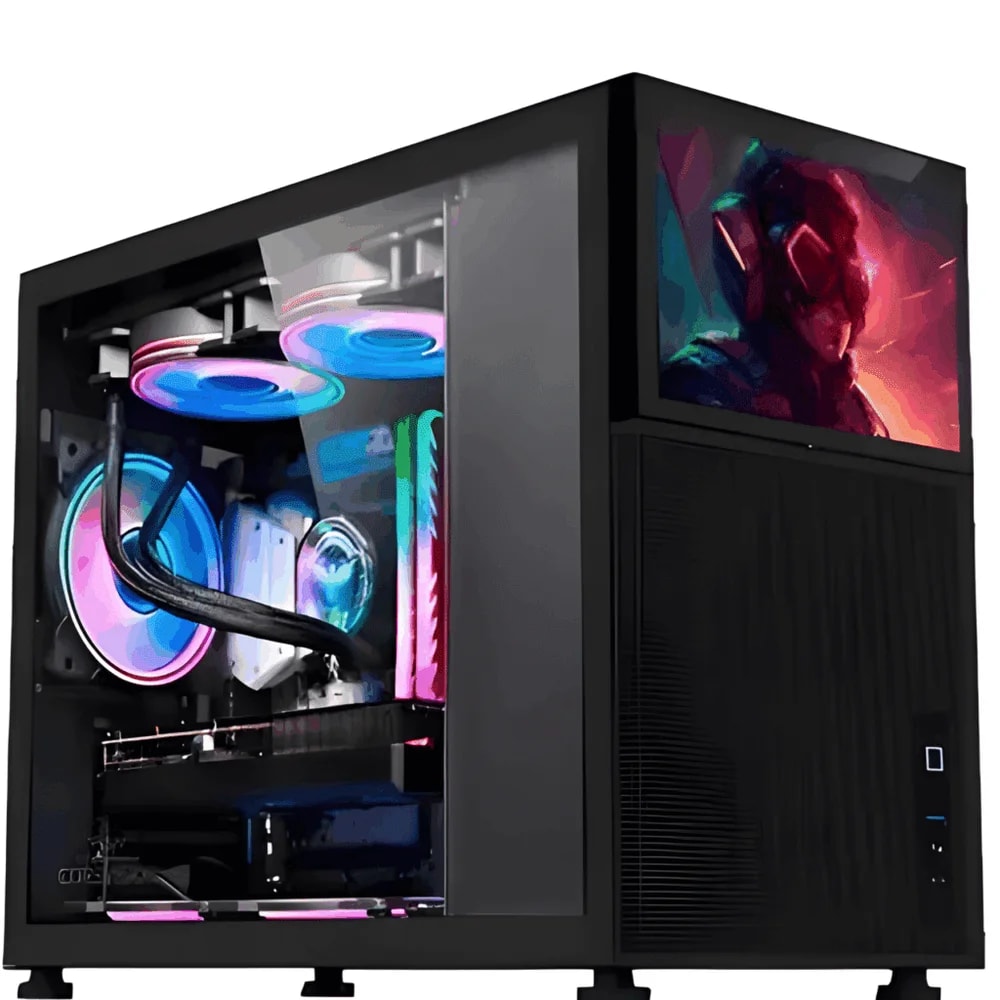 PC CHASIS ARMAGGEDDON TESSARAXX COREVISION Black / PANEL FONTAL LCD INTEGRADO 8" WXGA HD RESOLUCION