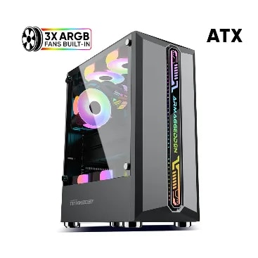 PC CHASIS Tritron Pro 300 Black FRANJAS DE COLORES ARGB SOPORTA ITX MATX ATX REJILLA MAGNETICA