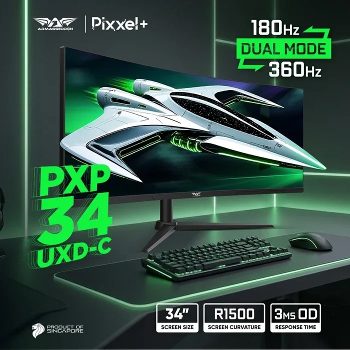 MONITOR ARMAGGEDDON PXP 34 UXD C BLACK // CARACTERISTICAS: | 3ms OD Response Time | R1500 Screen