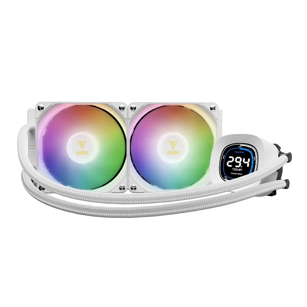 ENFRIAMIENTO LIQUIDO AURA GL240 DIGITAL WHITE • Pantalla digital en tiempo real • Sistema de