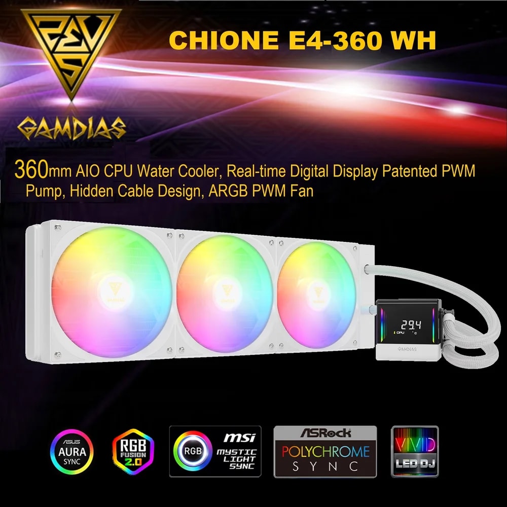 Enfriamiento Liquido Gamdias Chione E4 360 White D