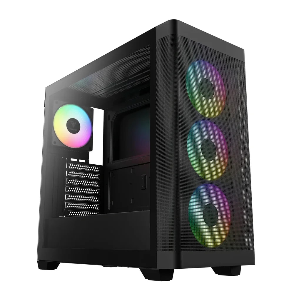CASE GAMDIAS ATHENA M3 BLACK • Advanced Mesh Front Panel for Optimal Ventilation • Supports Dual