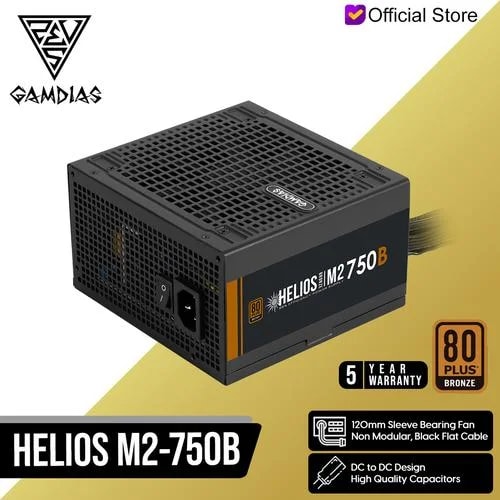 HELIOS M2-750B • 750W 80 Plus Plata • Condensadores de alta calidad • Compatible con ATX 3.1 •