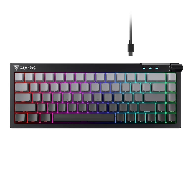 TECLADO GAMDIAS HERMES E7 INTERRUPTORES MECANICOS • Interruptores mecánicos certificados por