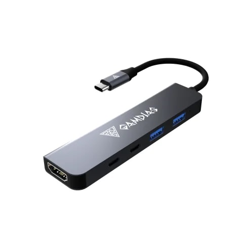 HUB USB C GAMDIAS MERCURY M1 500 COLOR GRIS IMP HUB 5 EN 1 • Diseño de HUB USB 5 en 1 • Puerto