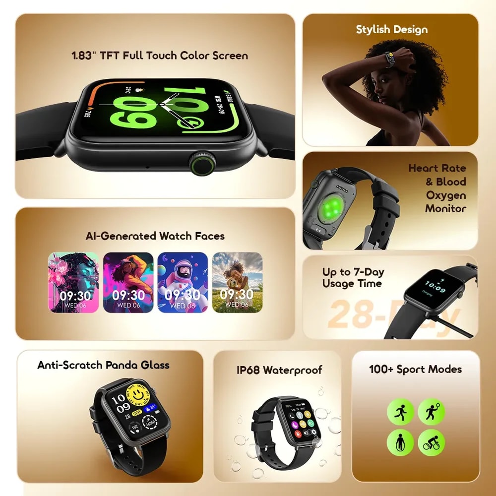 Smart Watch Oraimo OSW 8000N Black Pantalla 1 83