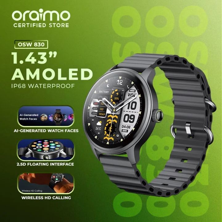 Smart Watch Oraimo OSW 830 Black Pantalla 1 43 BA
