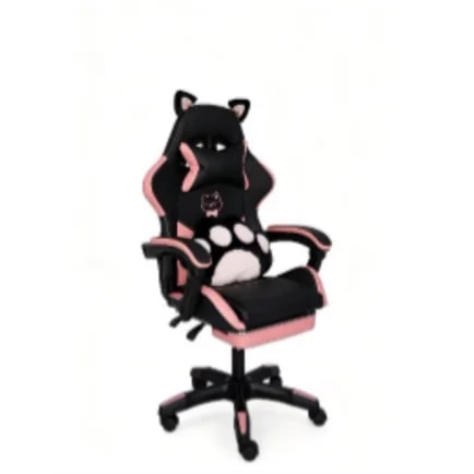 Silla De Juego Potenzza Black Pink Con Apoya Pies