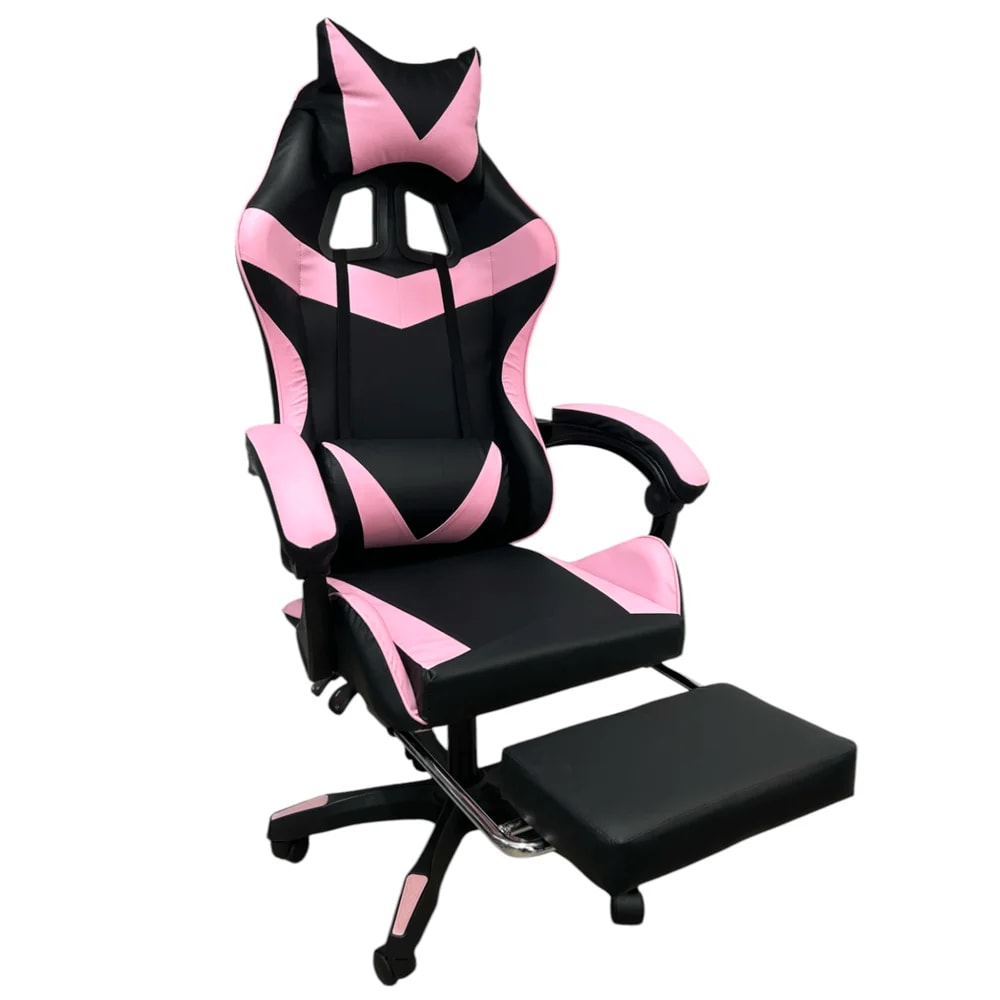 Silla De Juego Potenzza White Pink Con Apoya Pies