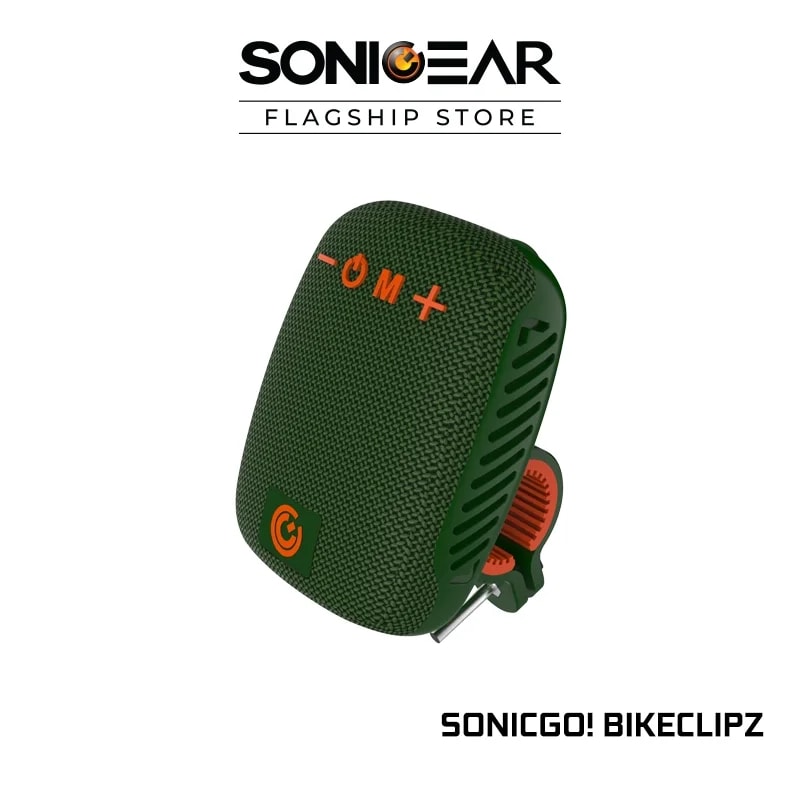 PARLANTE SONICGO! PARA BICILETAS CON CLIP INCLUIDO / BLUETOOTH 5.3 (RANGO 10 MTS) FM RADIO USB TF