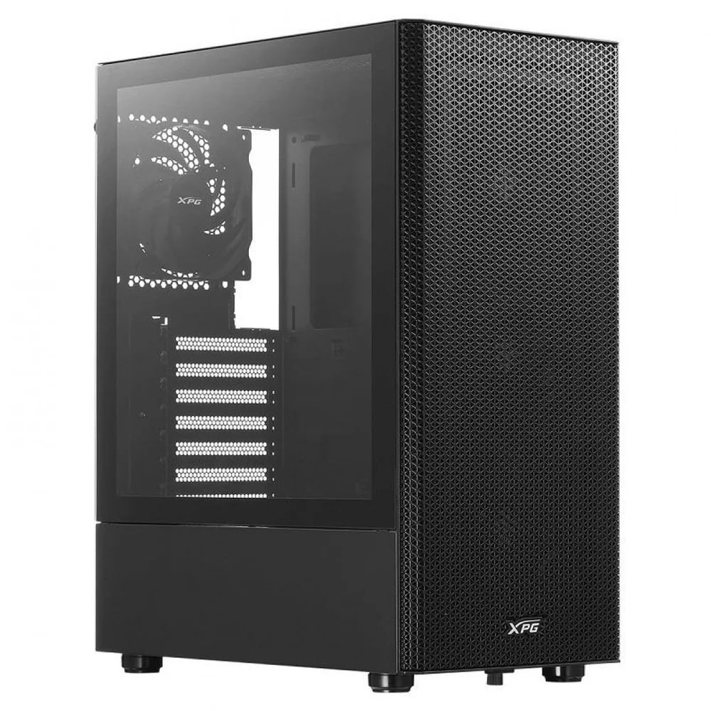 Case Gamer XPG VALOR MESH, DIMENSIONES COMPACTAS con 4 VENTILADORES PREINSTALADOS de 120 mm,