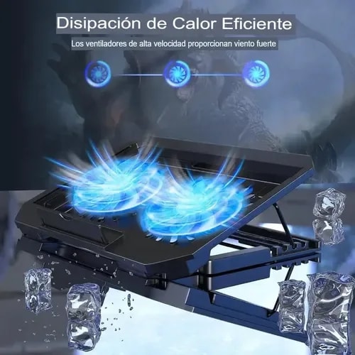 VENTILADOR PARA LAPTOP XTRIKE ME FN 818 IMP Potente refrigeración gracias a 2 ventiladores