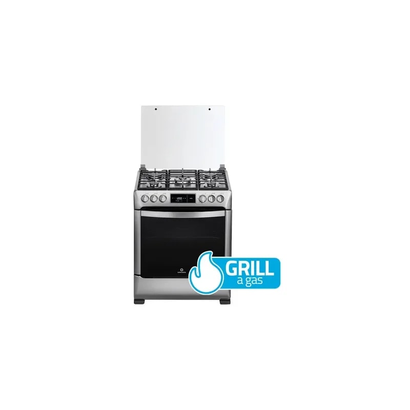 Cocina A GAS Indurama 30" Roma 5 Hornillas Zafiro - Grill - Cromada