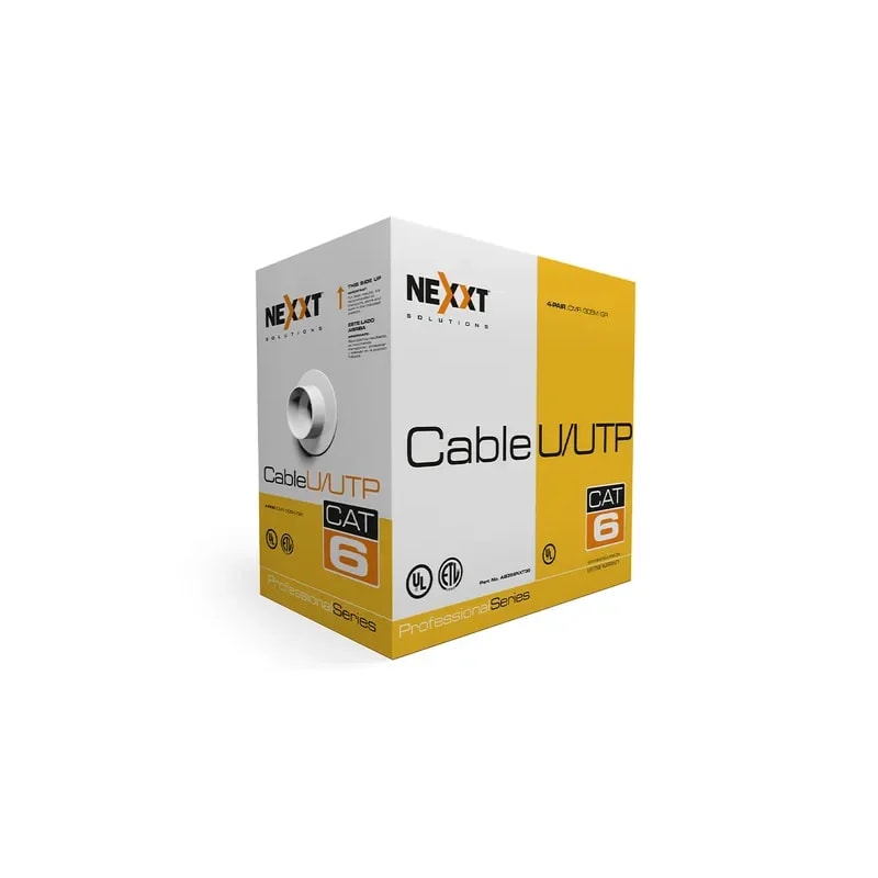 Rollo De Cable Nexxt PRO CAT6 UTP 4P 24AWG CMR 305M Gris