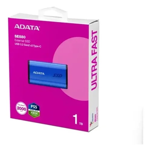 Solido SSD EXT Adata 1TB - 2000 MB / s- SE880- USB 3.2 Gen2 x2 Adata