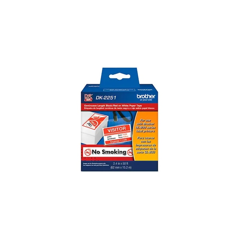 Etiqueta Brother Impresora BRT-QL800 Label (62MM X 15.2 MM) 50 FT-15MT -250 Etiquetas 6 CM Ancho