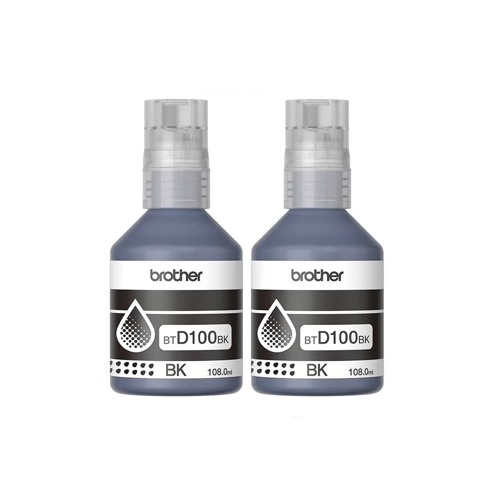 Pack 2 Botellas De Tinta Negra Brother BTD100BK2PK T930DW T830DW T730DW T530DW T430W