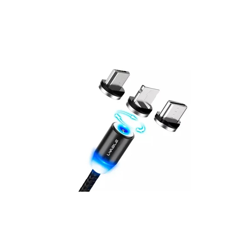Cable USB 2.0 3 En 1 Conectores Magneticos 3.3ft Lightning - Usb-c - Micro USB