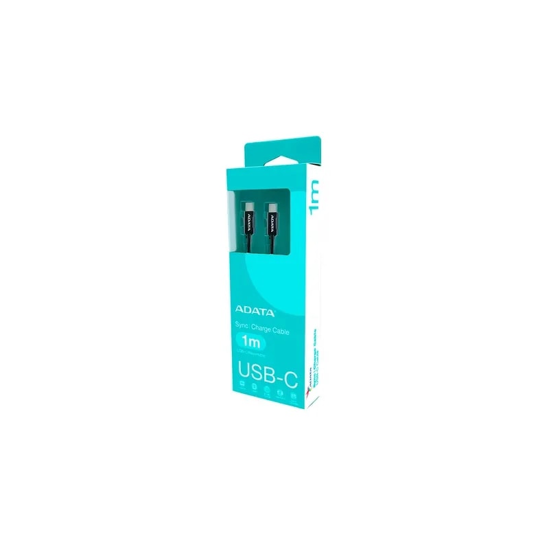 Cable Adata Usb-c a Usb-c 1 Metro Trenzado Carga Rapida 480MBPS 100W - Negro