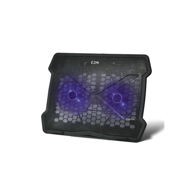 Ventilador Para Notebook Ezmi Hasta 15.6" 2 Puertos USB 2 Niveles 2 Ventiladores LED Azul