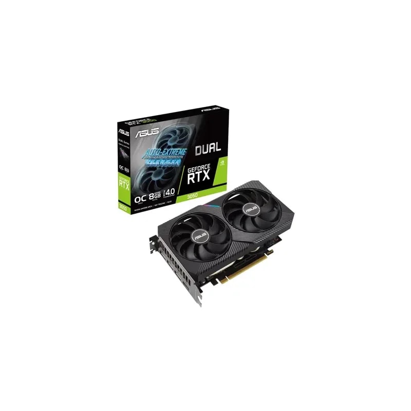 Tarjeta De Video ASUS Dual GeForce RTX™ 3050 OC 6GB GDDR6X DOS Ventiladores PCIe 4.0 / DVI / HDMI /