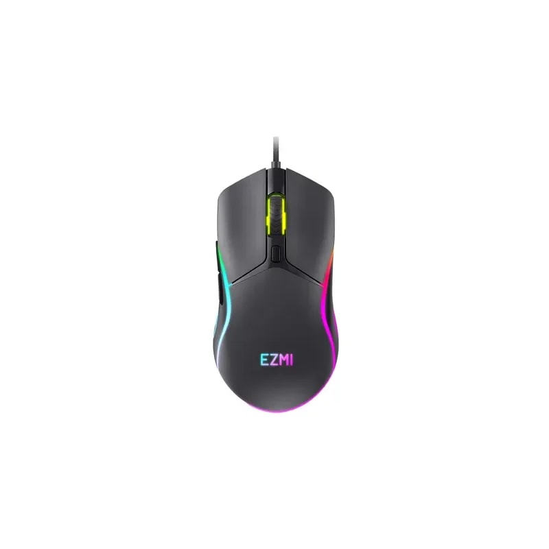 Mouse Ezmi Alambrico EZ Gamer Iluminacion RGB 6 Bot. 7200 DPI USB - Negro
