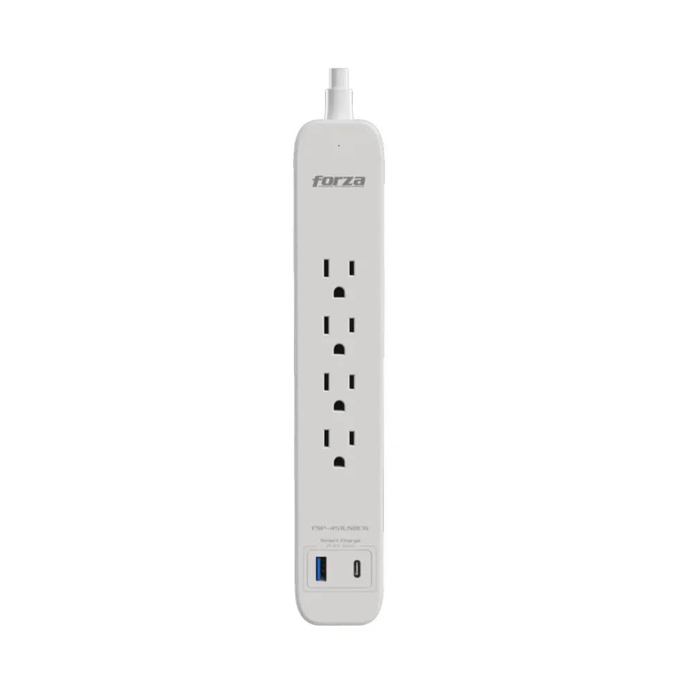 Regleta Forza 4 Tomas Protector De Sobretensión 110 / 220VCA USBX2 X10