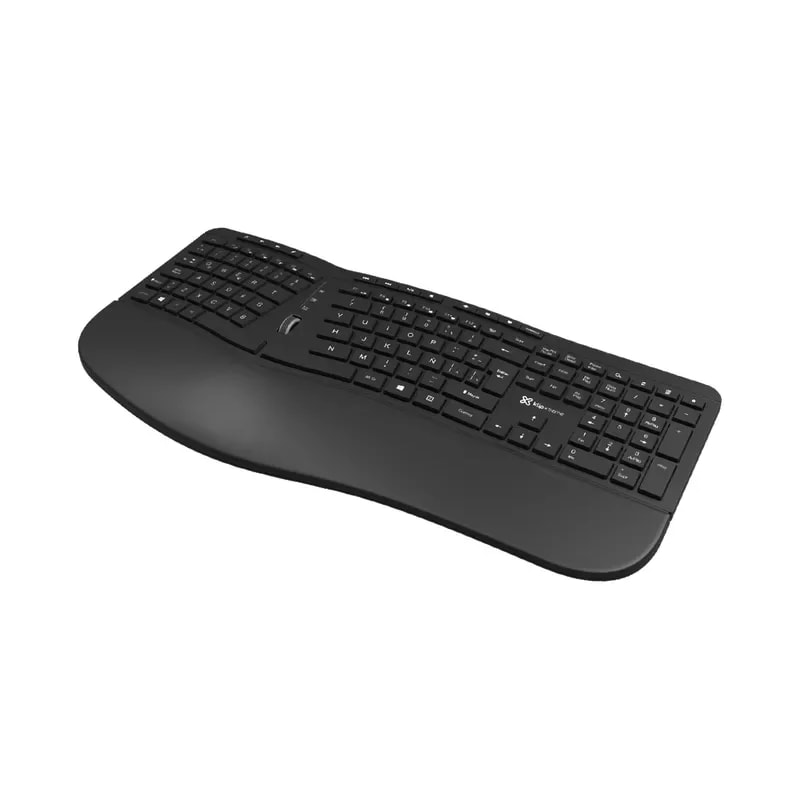 Teclado Klip Xtreme Inalambrico Ergonomico Transcend USB Negro