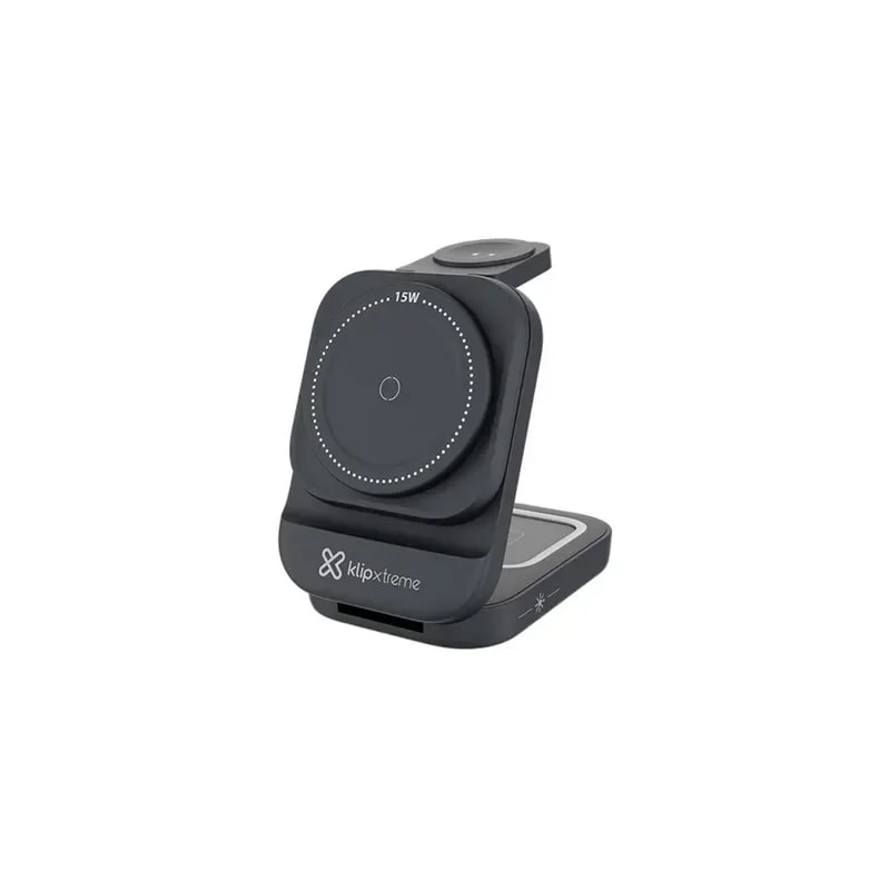 Estacion De Carga Rapida 3 En 1 Klip Xtreme Inalambrica USB Tipo C Negro