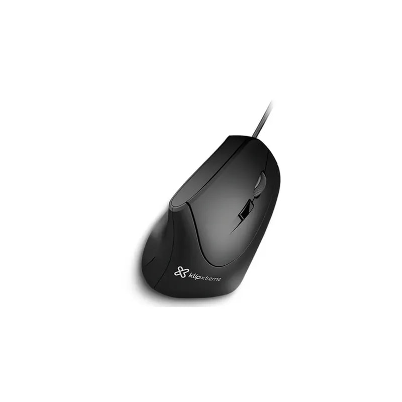 Mouse Klip Xtreme Alambrico Vertical Ergonomico Krown USB - Negro