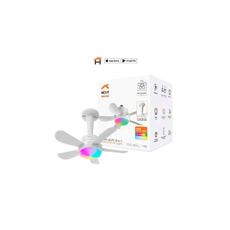 Ventilador De Techo Smart WIFI Nexxt 2 En 1 Lampara Integrada