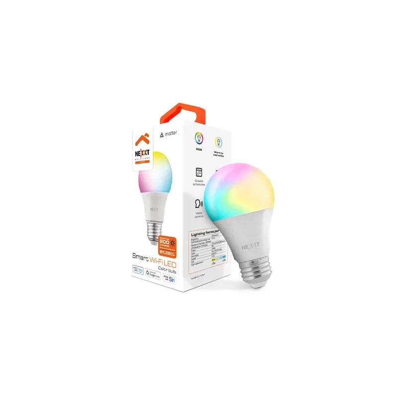 Foco Bombillo LED Smart WIFI Nexxt A19- Control De Voz- Regulable TEC Matter