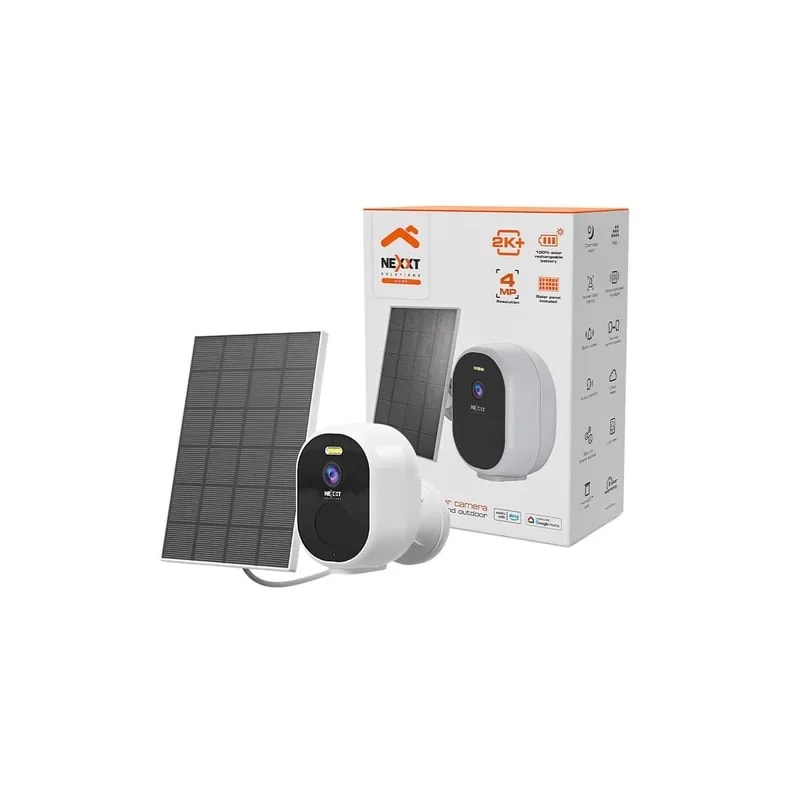 Cámara Smart WIFI Nexxt Panel Solar - Interior Y Exterior- 4MP- 2K- Vision Nocturna- IP65