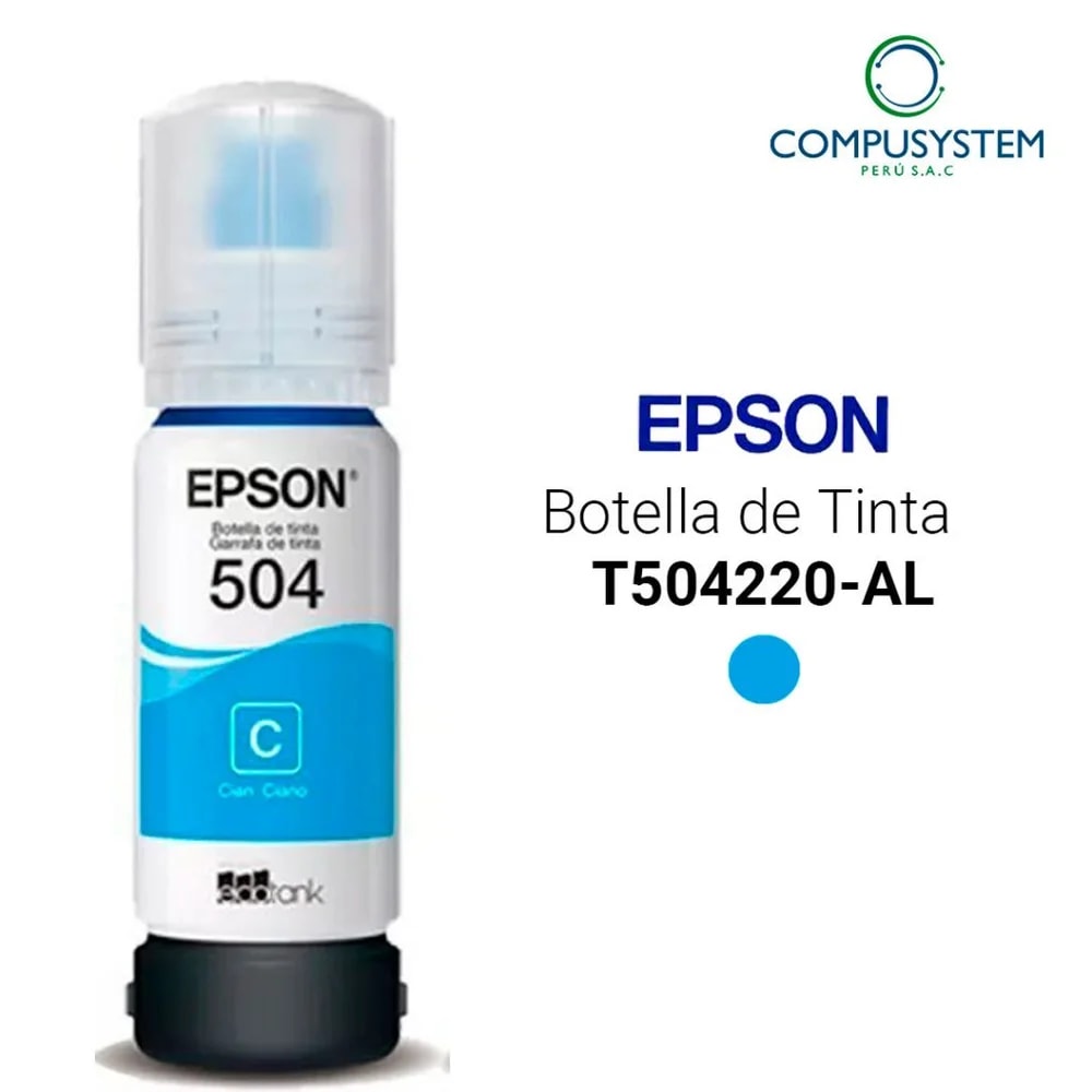 Botella De Tinta Epson T504220 Cyan 70ml - L4150,L4160,L6161,L6171,L6191, L14150,L4260,L4360