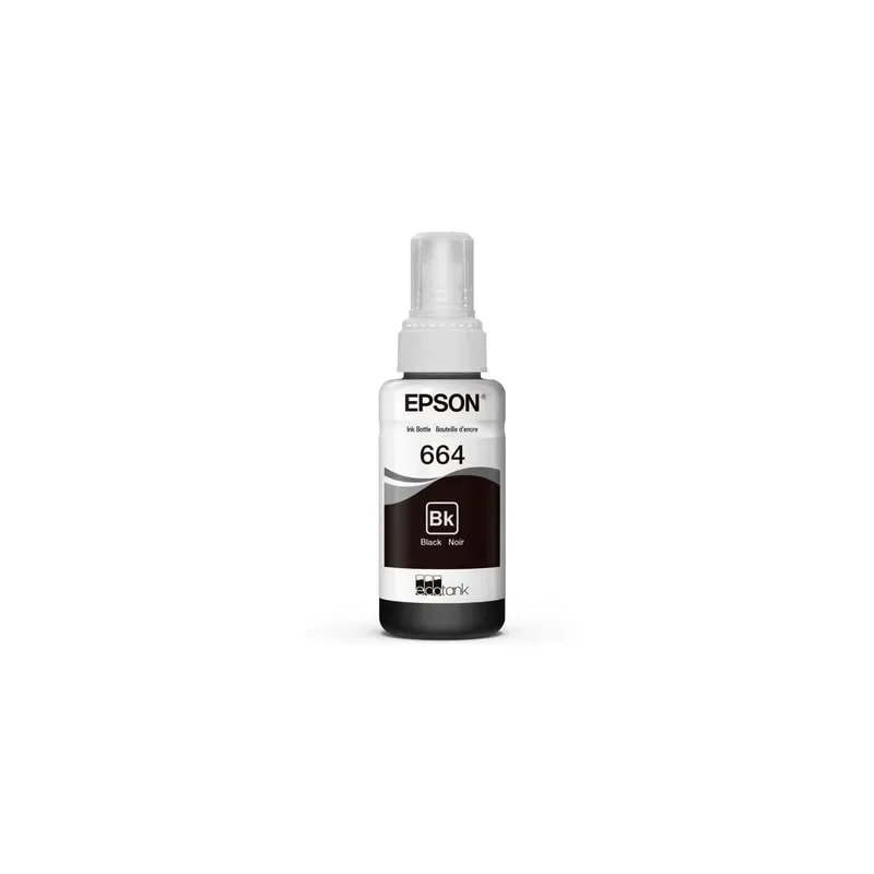 Botella De Tinta Epson T664120 Negro 70ml - L220,L380,L355,L395,L375,L495,L555,L575,L565,L1455,ET255
