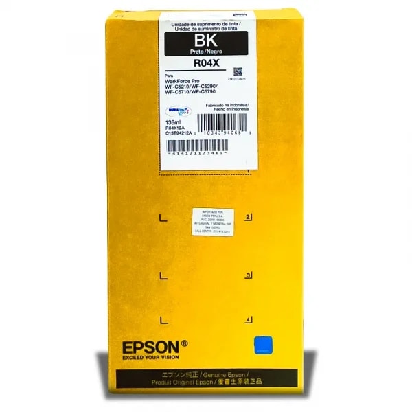 Bolsa De Tinta Epson T942120 R04X High Negra 136ml WF-C5790 Rinde 10.000 Paginas
