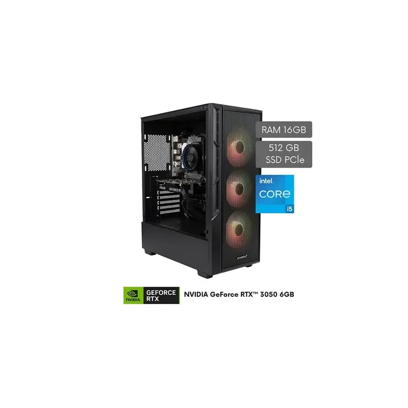 Computador PC Xtratech Gaming Intel CI5-14400-16GB-512GB Ssd-tg RTX3050 6GB-650W 80+BRONZE-MTP-W11