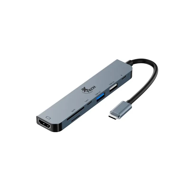 Adaptador Xtech Multipuerto 7 En 1 Con Conexion Usb-c