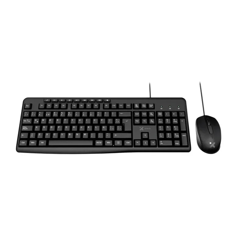 Teclado + Mouse Xtech Alambrico Multimedia USB Negro